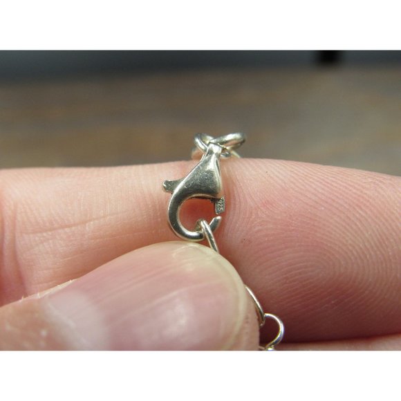 10" Sterling Silver Clear Beaded And Small Stone Ankle Bracelet Vintage Elegant - Picture 5 of 7